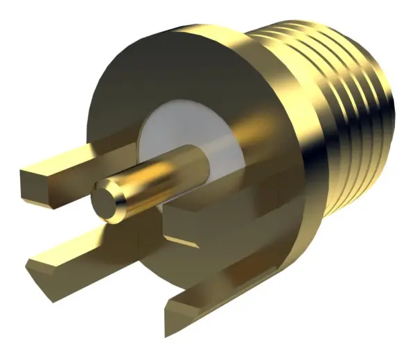TAOGLAS SMA Female Socket PCB Edge Mount Gold Plating 11.4mm Thread