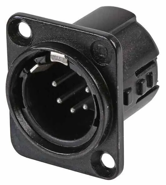 Deltron Enclosures XLR Panel Plug, 5 Pole, Black