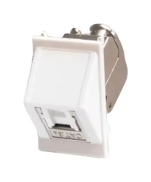 TUK Módulo Ethernet Cat6a STP Angulado, 25x38mm, Branco