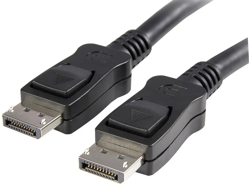 StarTech Latching DisplayPort 1.2 Male-to-Male Cable, 4K, 2m Black