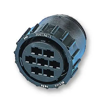 TE Connectivity Series 3 7-Way Free-Hanging Plug, Black