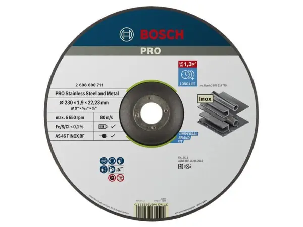 Bosch PRO Stainless Steel & Metal Cutting Disc, 230 x 22.23mm