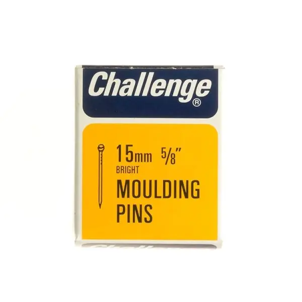 Challenge Bright Steel Moulding Pins Veneer, 15mm, 30g Pack