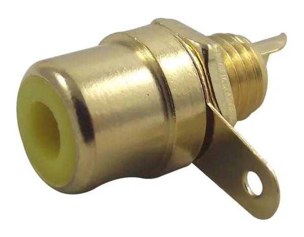 PRO SIGNAL Gold Plated Phono Socket, Yellow, 8.3mm