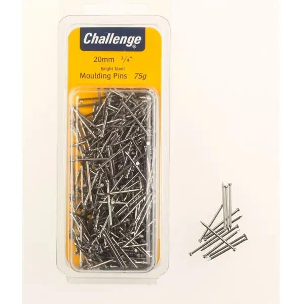 Challenge Bright Steel Moulding Pins Veneer 20mm 75g