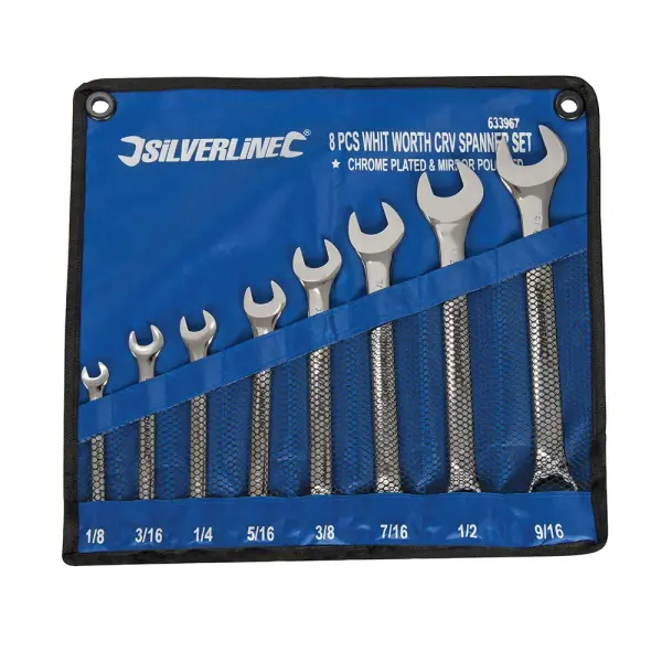 Silverline Whitworth Spanner Set 8pce - 1/8 to 9/16in