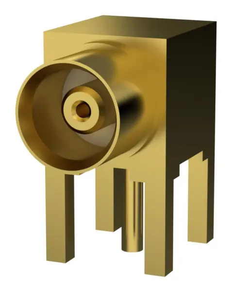 TAOGLAS MCX Right Angle Jack PCB Mount Connector, Gold, 4.4mm Leg