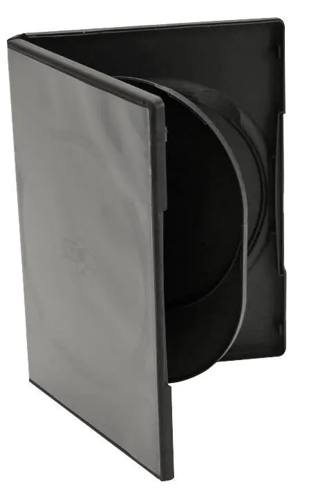 HiLo 4-Disc DVD Case, Black, Plastic