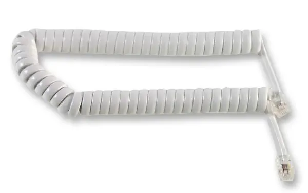 PRO SIGNAL RJ10 Plug to Plug White Coiled Telephone Cable - 3m