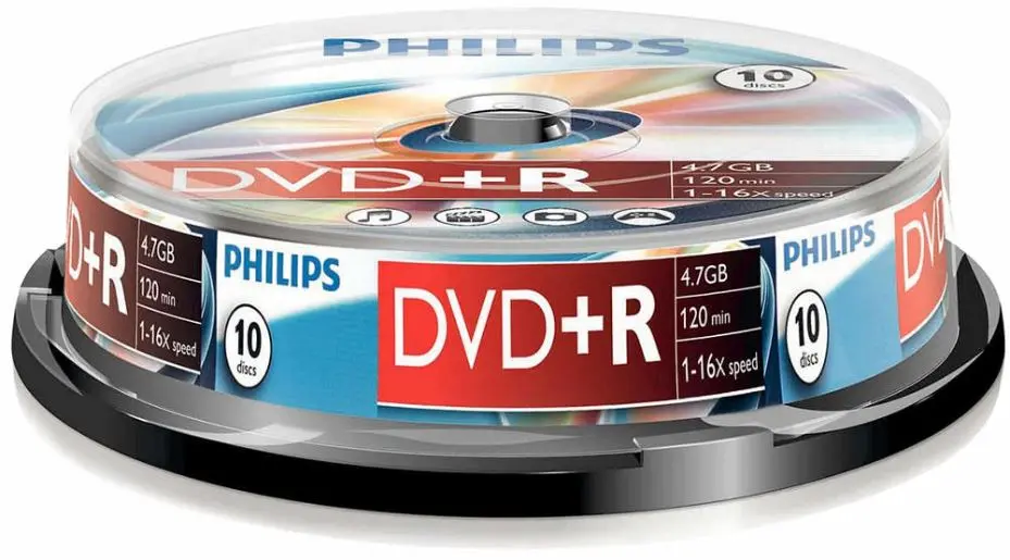 Philips 16x DVD+R Blank Discs, 10-Pack Spindle