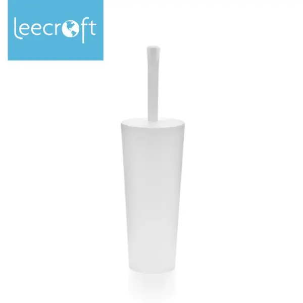 Raraion White Round Closed Toilet Brush & Handle