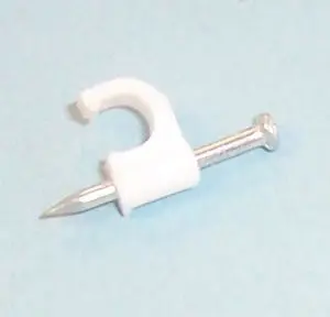 PRO POWER Round Cable Clips, White, 4.0mm, Pack of 100