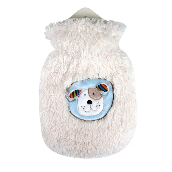 Sanger Children's Hot Water Bottle Fleece Cover with Dog Brum 0.8L