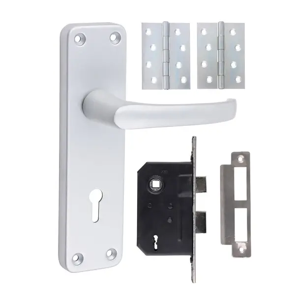 Contract Door Lock Set Complete Pack SAA, Aluminium, 154 x 40mm