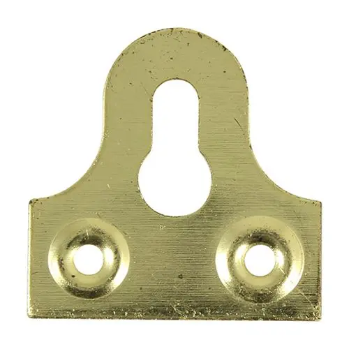 Timco Slotted Mirror Plates, Electro Brass, 32mm, Pack of 4