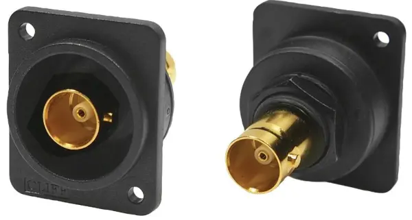CLIFF 75 Ohm BNC zásuvka do zásuvky s průchodem, 12 GHz, zlacená