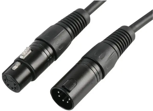 PULSE DMX Lead, 5 Pin XLR Male to Female, 2 Pair+Screen, 50m Black