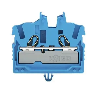 WAGO 2 Conductor Miniature Through Terminal Block, Push In Cage Clamp - Blue 24AWG 16AWG