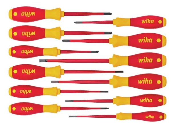 Wiha - Set Pemutar Skru SoftFinish® electric slimFix, 12 Keping