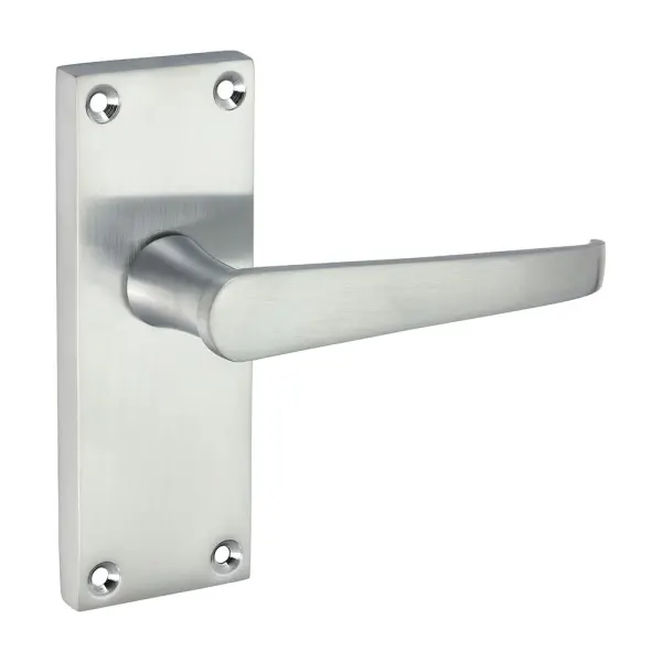 Timco Victorian Straight Lever Latch Handles, Satin Chrome, 114 x 42mm, Pair