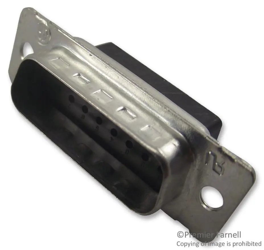 AMP TE CONNECTIVITY 15-Way D-Sub Plug Housing, Steel, HDP-20 Series