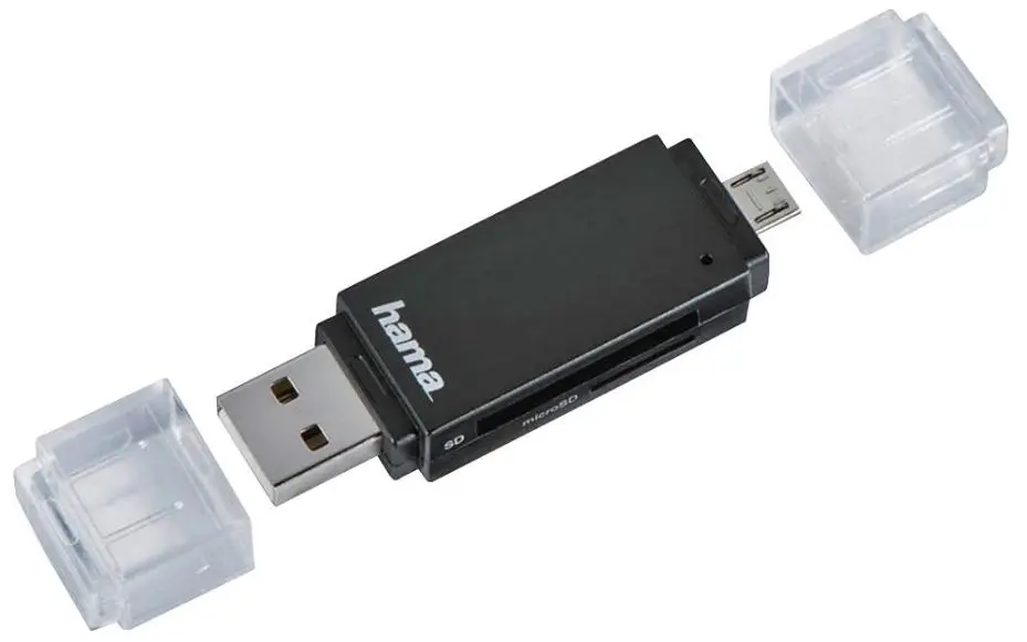 HAMA USB 2.0 OTG SD/MicroSD čtečka paměťových karet pro smartphony a tablety, č
