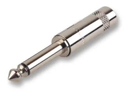 REAN 6.35mm (1/4″) Mono Jack Plug, 2-Pole, Nickel-Plated