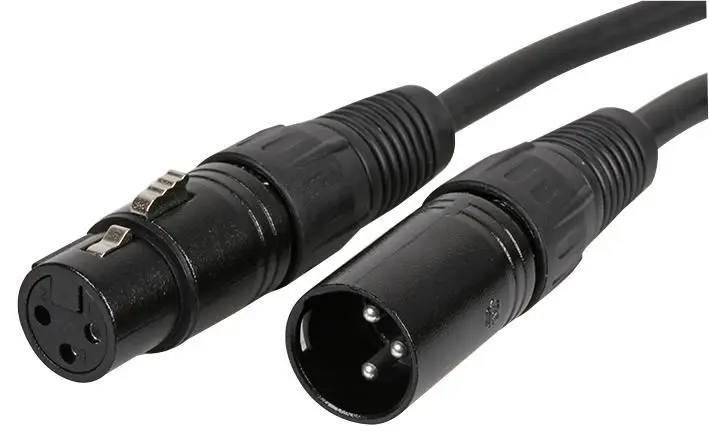 PULSE Cavo Microfonico XLR Maschio-Femmina 3 Pin, 0.3m, Nero