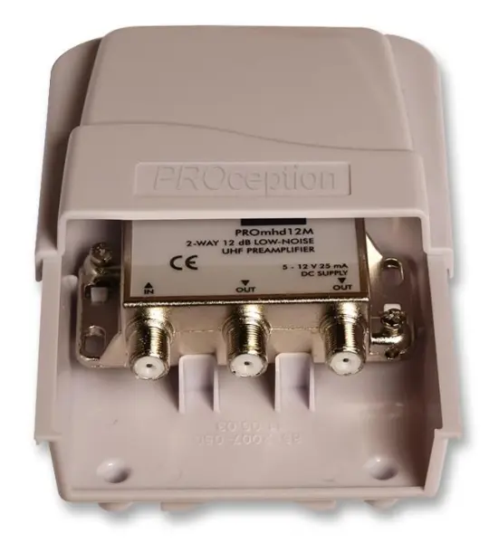 PROCEPTION Amplificatore Antenna 2 Vie per Testa d'Antenna, 10dB Guadagno, B-Ru