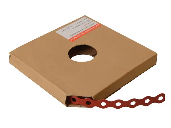 ForgeFix Banda Galvanizada con Recubrimiento Plástico Rojo 17mm x 10m