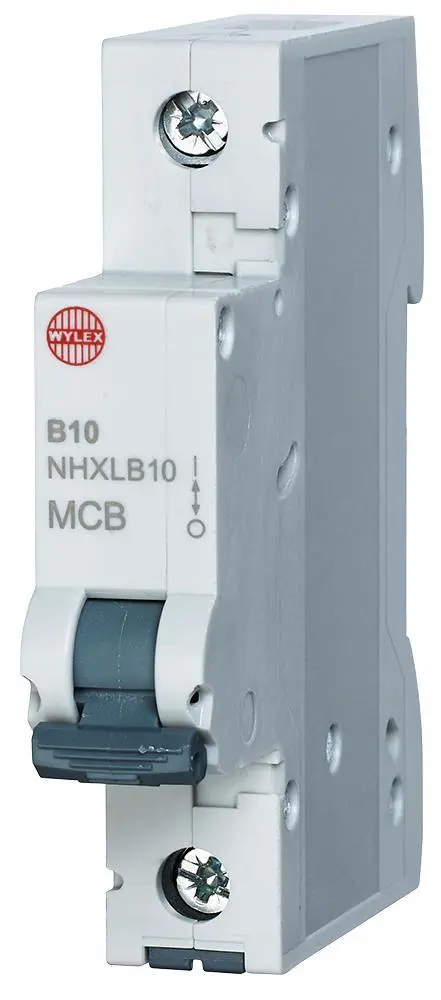 Wylex 10A Single Pole B Curve MCB for DIN Rail