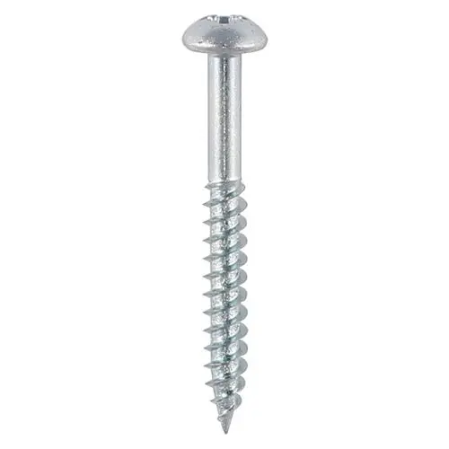 Timco Twin-Threaded Woodscrews, PZ Round Head, Zinc, Size 8 x 1/2, 200 Pack