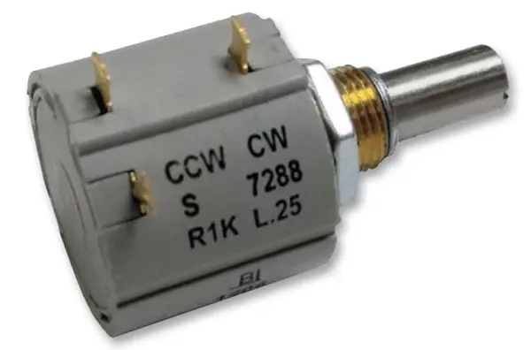 TT ELECTRONICS / BI TECHNOLOGIES 7286R1KL.25 1kΩ 10-Turn Wirewound Potentiomter