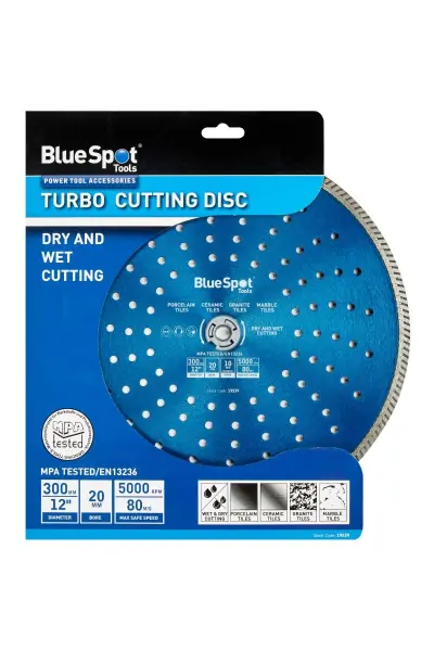Blue Spot Tools Turbo Snijschijf 300mm, 20mm boor, voor zwaar materiaal