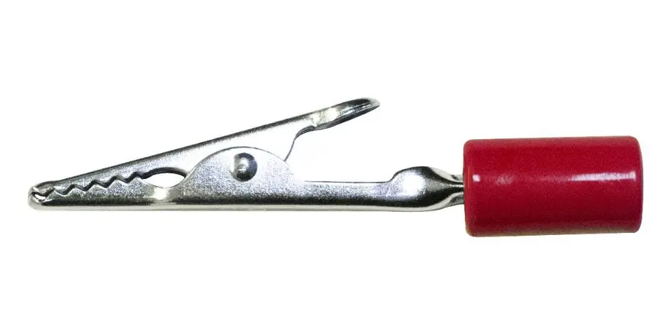Mueller Electric Steel Crocodile Clip, 10A, Red Acetate Handle