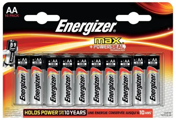 Energizer Max Batterie Stilo AA Alcaline, Confezione da 16