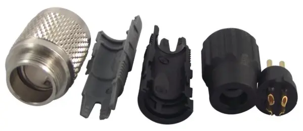 BINDER 4-Way Free Plug, 711 Series, 125V/3A, M9 Screw Lock