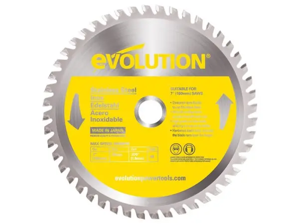 Evolution Stainless Steel Cutting Circular Saw Blade, 180mm x 20mm Bore, 48T