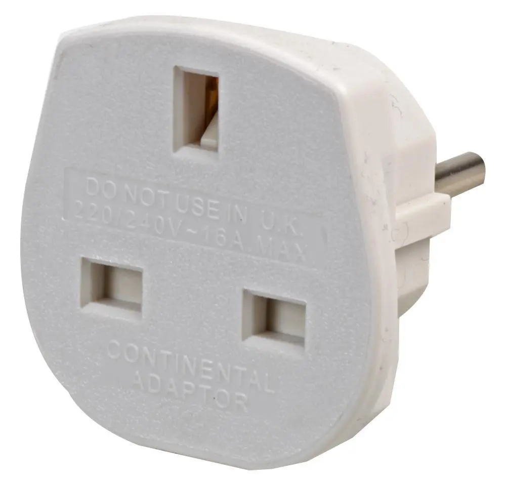 POWERCONNECTIONS Reisadapter van UK naar Europa, 16A, Wit