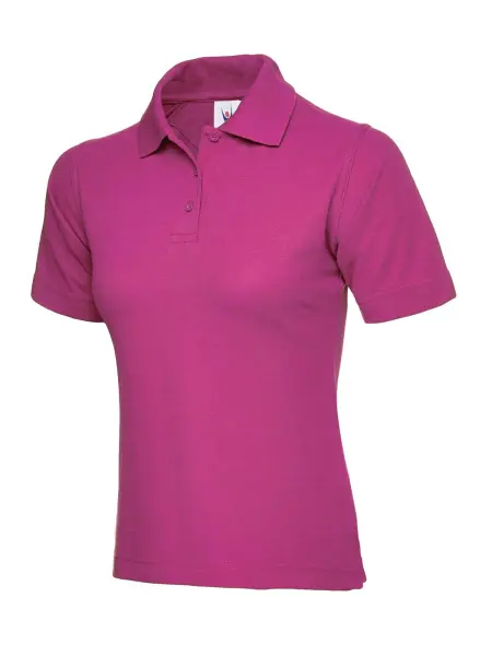 Uneek Polo Clásico para Mujer - 50% Poliéster 50% Algodón - Rosa Fuerte - Talla
