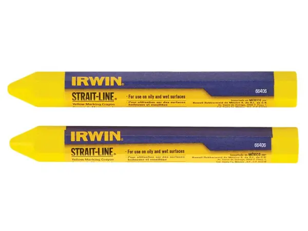 IRWIN Strait-Line Yellow Marking Crayon, Pack of 2