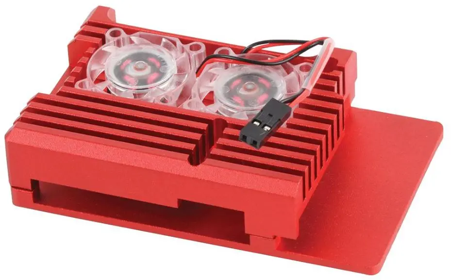 CYNTECH Custodia con Dissipatore Attivo per Raspberry Pi 4, Alluminio Rosso