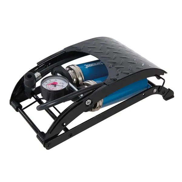 Silverline Heavy Duty Double Barrel Foot Pump, 470cc