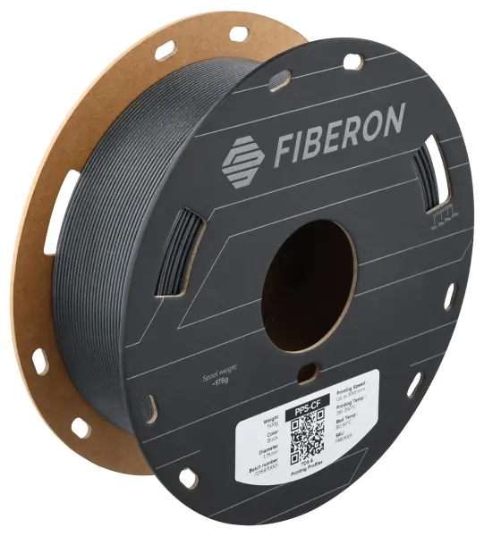 Polymaker Fiberon PPS-CF10 3D Printer Filament 1.75mm Black 0.5kg
