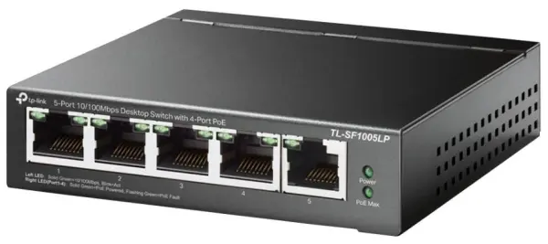 TP-LINK - Lascthionscadán Tapa Ethernet 5-Port le PoE, 41W Deasc