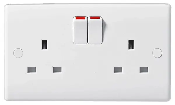 BG White 13A 2 Gang Switched Socket with Flex Outlets