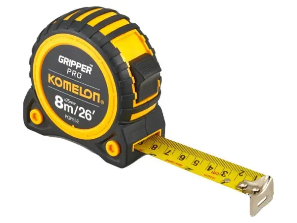 Komelon Cinta Métrica Gripper, 8m/26ft, Ancho 25mm