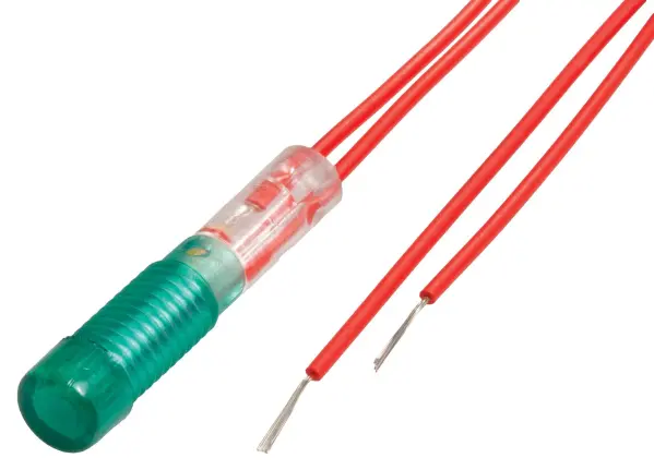 CamdenBoss Green Neon Indicator 240V AC Chrome Bezel