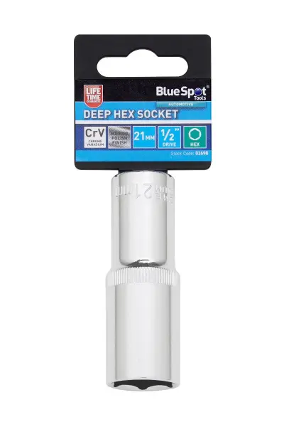 Blue Spot Tools - Soket Heksagon Dalam 21mm, Chrome Vanadium