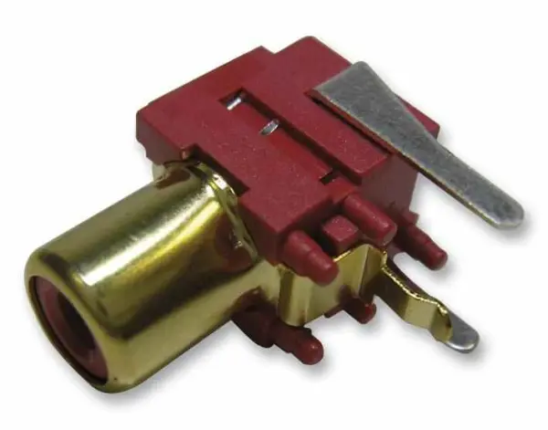 Pro Signal 2-Pin PCB RCA/Phono Socket, Gold / Red (2 Pack)